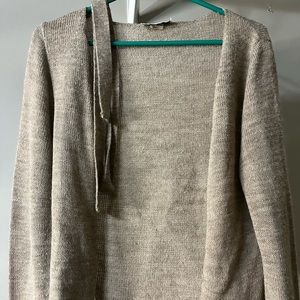 Beige Cardigan with belt size medium